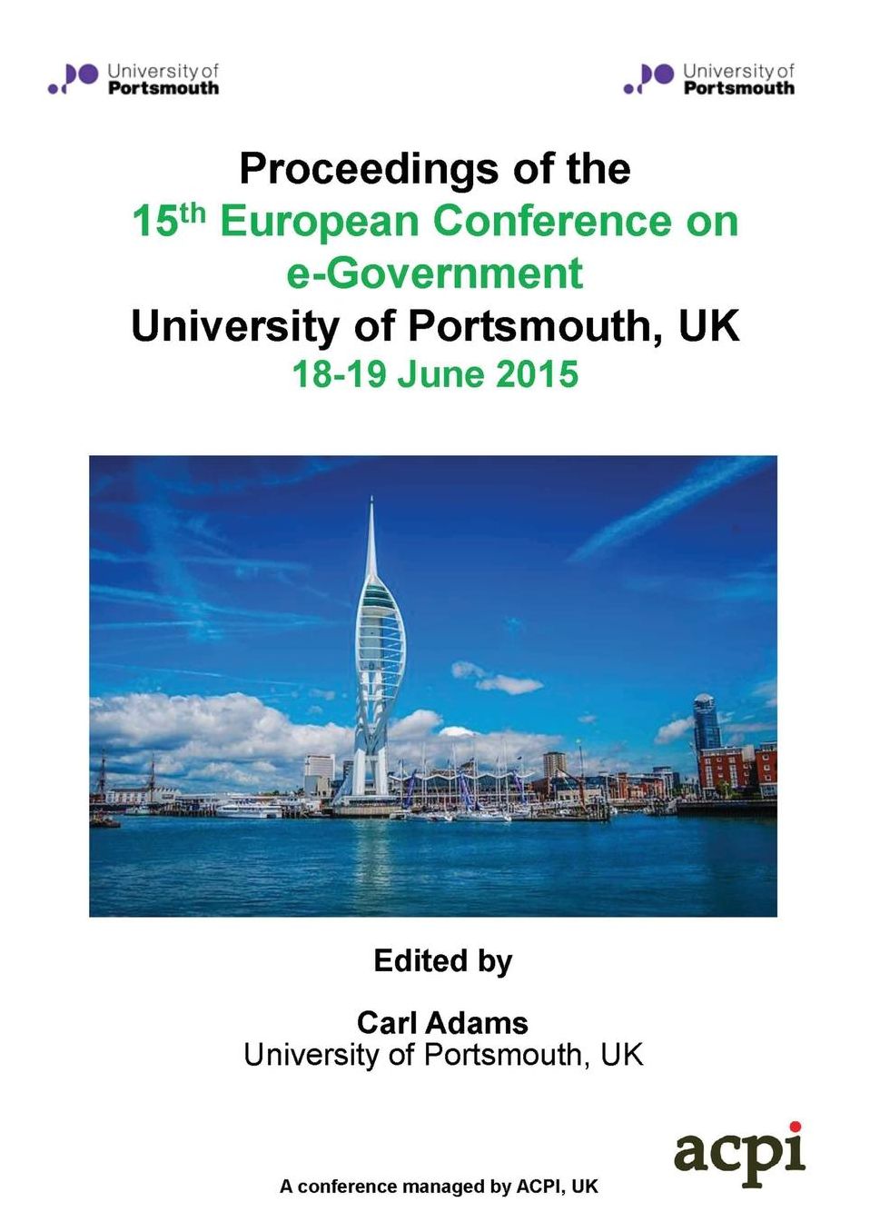 ECEG 2015 - Proceedings of the 15th European Conference on e-Government