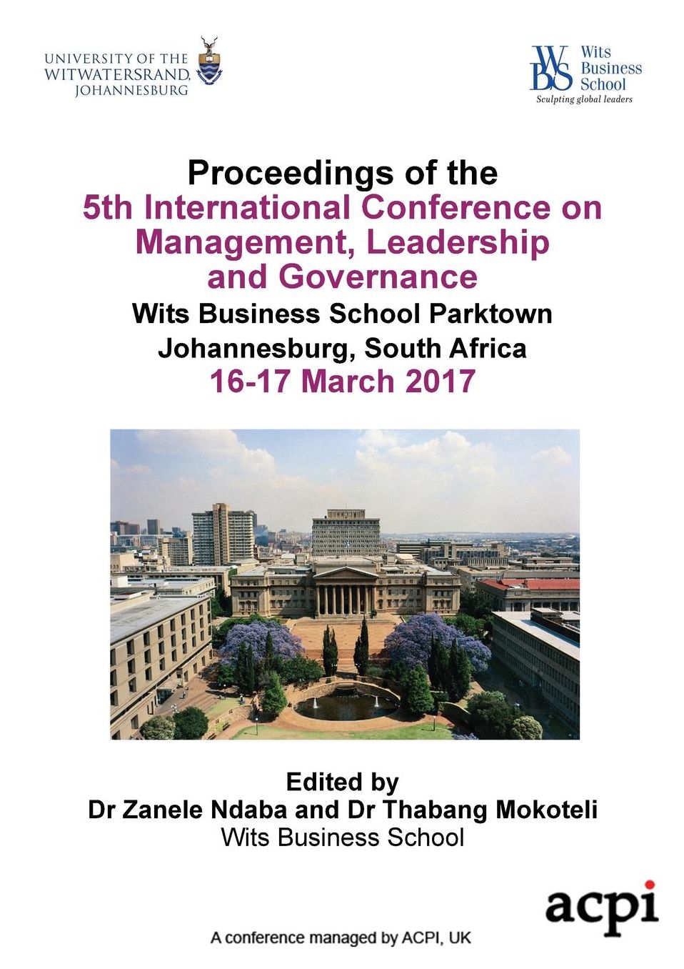 ICMLG 2017 - Proceedings of the 5th International Conference on Management, Leadership and Governance