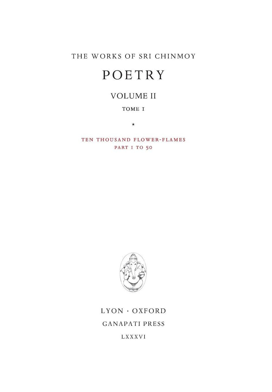 Poetry II, tome 1: Ten thousand Flower-Flames, 207 Flower-Flames