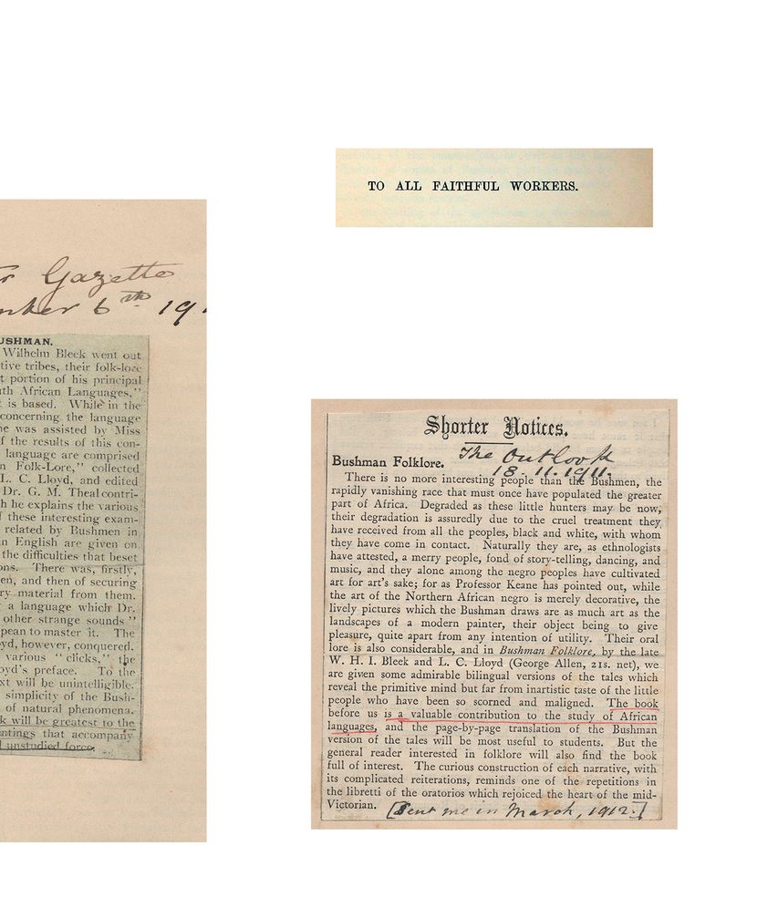 The Courage of ¦¦Kabbo: Celebrating the 100th anniversary of the publication of Specimens of Bushman Folklore