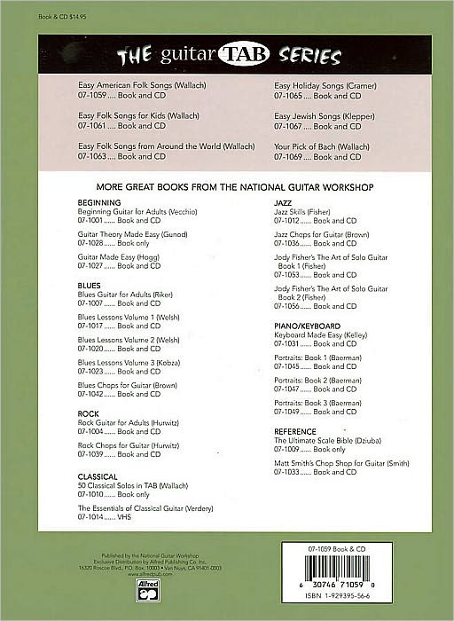 Guitar TAB: Easy American Folk Songs, Book & CD