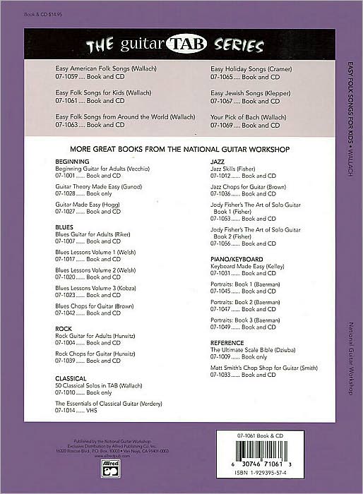 Guitar TAB: Easy Folk Songs for Kids, Book & CD