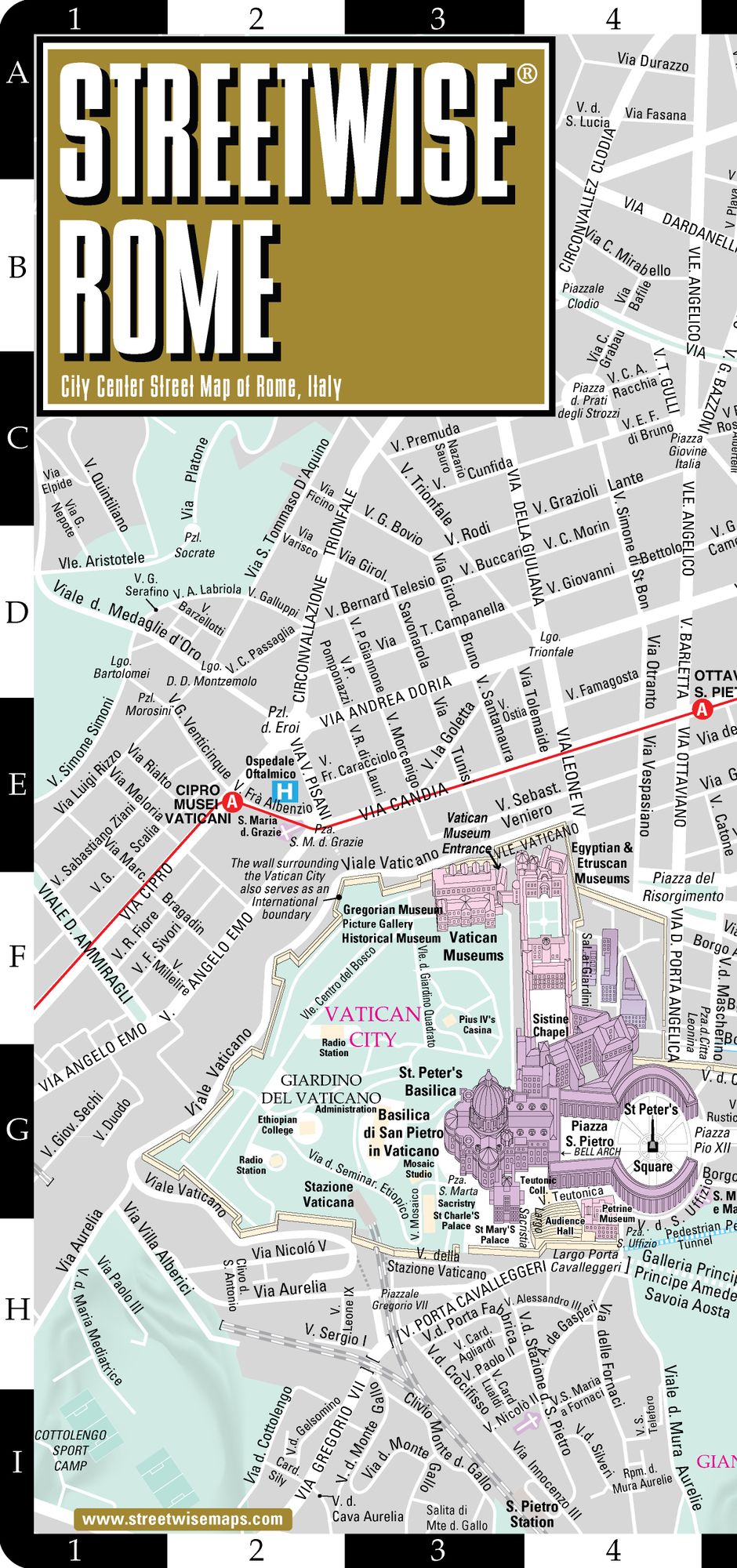 Streetwise Rome Map - Laminated City Center Street Map of Rome, Italy - Folding Pocket Size Travel Map With Metro (2015)
