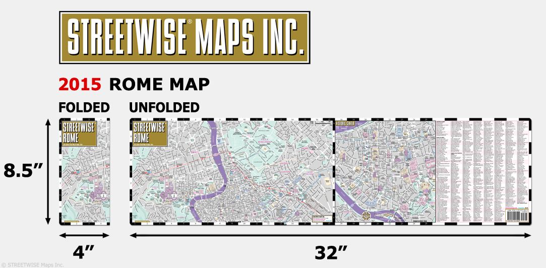 Streetwise Rome Map - Laminated City Center Street Map of Rome, Italy - Folding Pocket Size Travel Map With Metro (2015)
