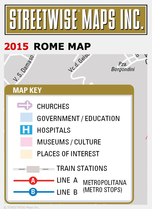 Streetwise Rome Map - Laminated City Center Street Map of Rome, Italy - Folding Pocket Size Travel Map With Metro (2015)