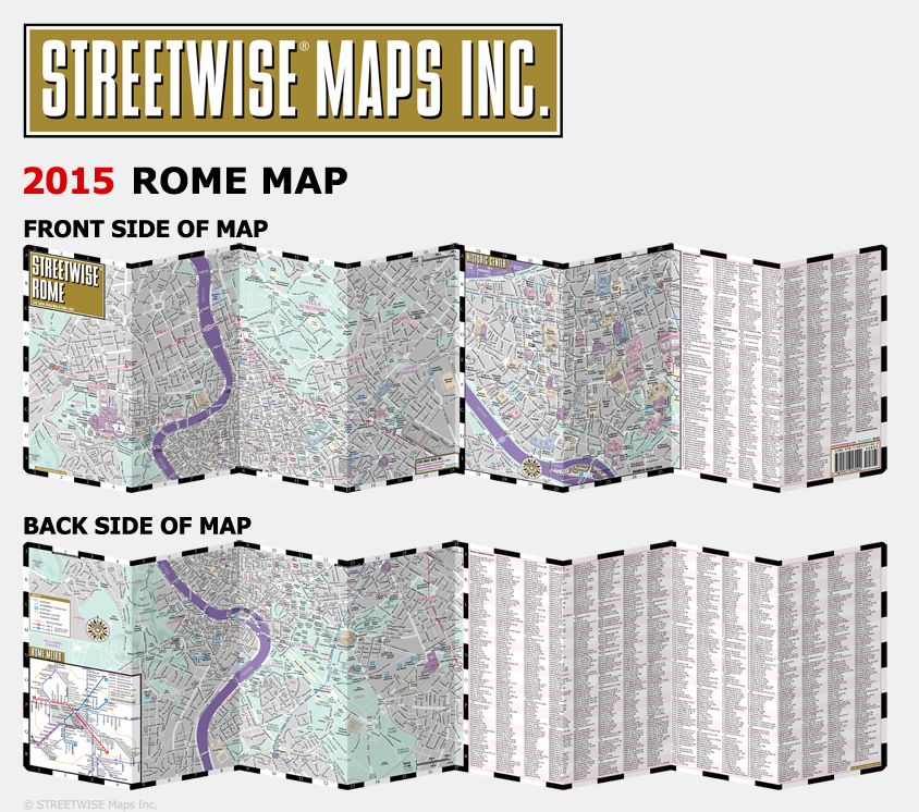 Streetwise Rome Map - Laminated City Center Street Map of Rome, Italy - Folding Pocket Size Travel Map With Metro (2015)