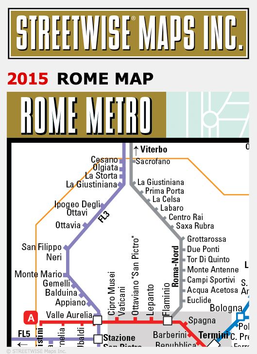 Streetwise Rome Map - Laminated City Center Street Map of Rome, Italy - Folding Pocket Size Travel Map With Metro (2015)