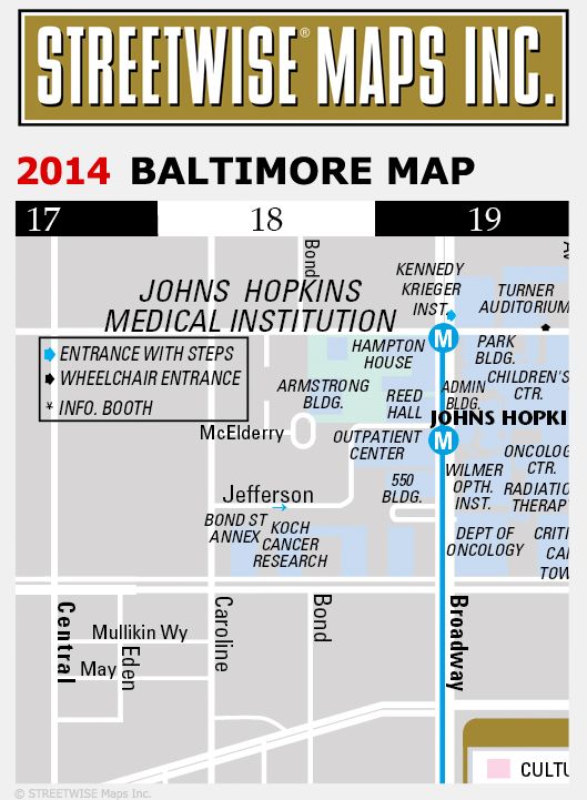 Streetwise Baltimore Map - Laminated City Center Street Map of Baltimore, Maryland - Folding Pocket Size Travel Map With Metro (2014)