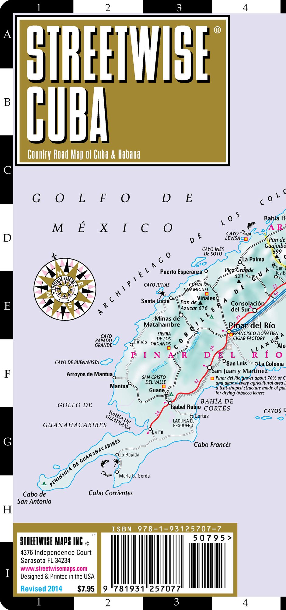Streetwise Cuba Map - Laminated Country Road Map of Cuba - Folding Pocket Size Travel Map (2014)