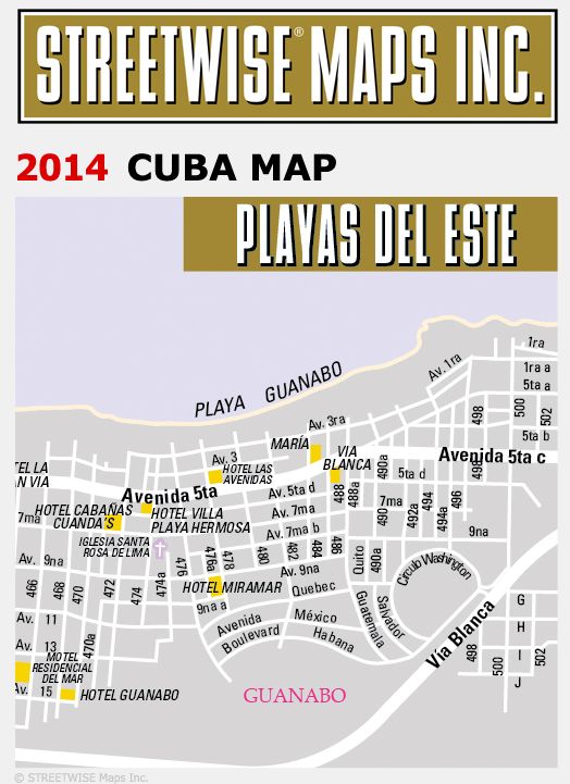 Streetwise Cuba Map - Laminated Country Road Map of Cuba - Folding Pocket Size Travel Map (2014)