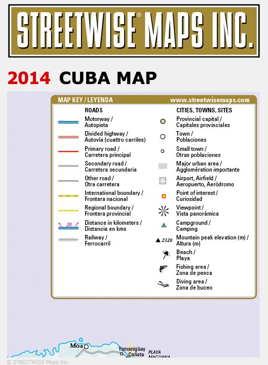 Streetwise Cuba Map - Laminated Country Road Map of Cuba - Folding Pocket Size Travel Map (2014)