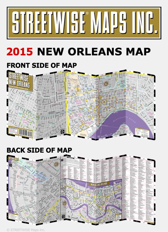Streetwise New Orleans Map - Laminated City Center Street Map of New Orleans, Louisiana - Folding Pocket Size Travel Map (2015)