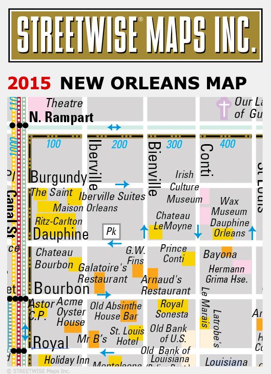 Streetwise New Orleans Map - Laminated City Center Street Map of New Orleans, Louisiana - Folding Pocket Size Travel Map (2015)
