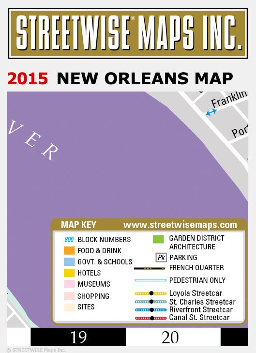 Streetwise New Orleans Map - Laminated City Center Street Map of New Orleans, Louisiana - Folding Pocket Size Travel Map (2015)