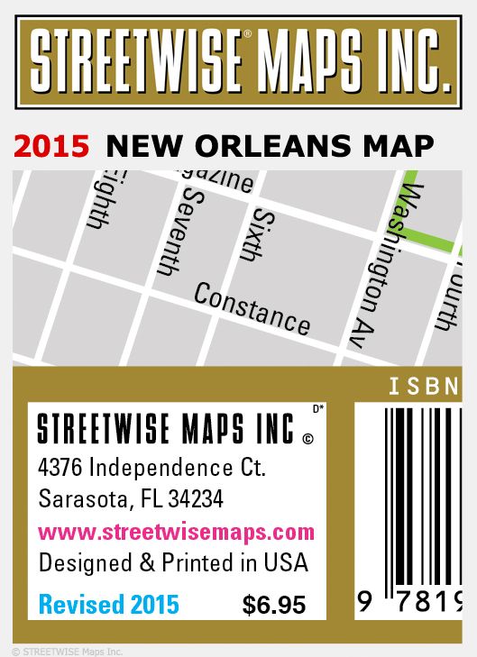 Streetwise New Orleans Map - Laminated City Center Street Map of New Orleans, Louisiana - Folding Pocket Size Travel Map (2015)