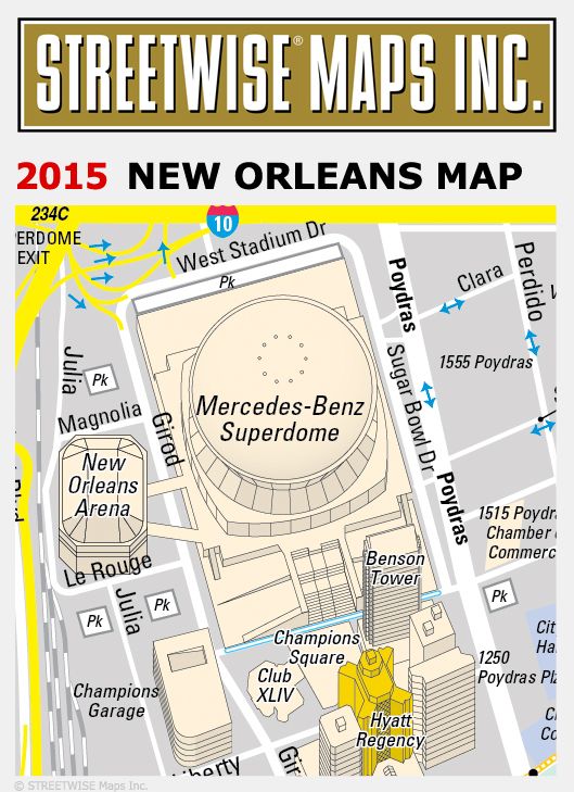 Streetwise New Orleans Map - Laminated City Center Street Map of New Orleans, Louisiana - Folding Pocket Size Travel Map (2015)