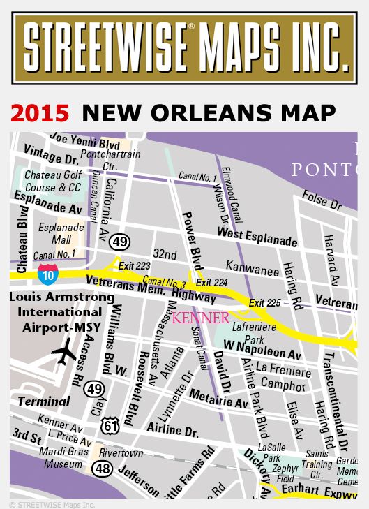 Streetwise New Orleans Map - Laminated City Center Street Map of New Orleans, Louisiana - Folding Pocket Size Travel Map (2015)