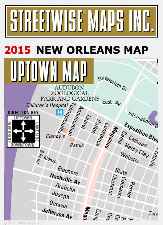 Streetwise New Orleans Map - Laminated City Center Street Map of New Orleans, Louisiana - Folding Pocket Size Travel Map (2015)
