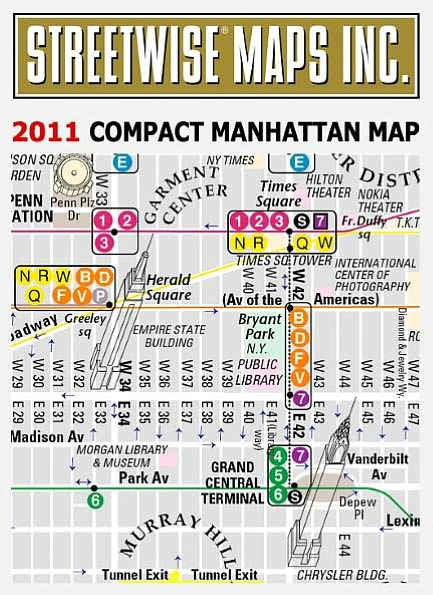 Streetwise Compact Manhattan Map - 20% smaller than our regular Manhattan map / Edition 2011