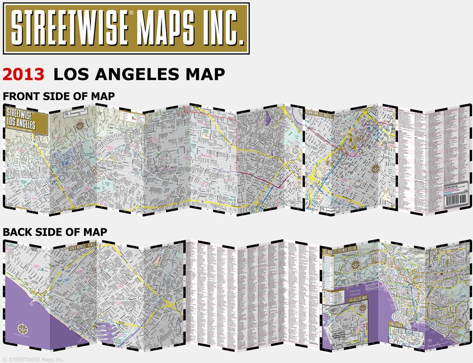 Streetwise Los Angeles Map - Laminated City Center Street Map of Los Angeles, California - Folding Pocket Size Travel Map With Metro (2014)