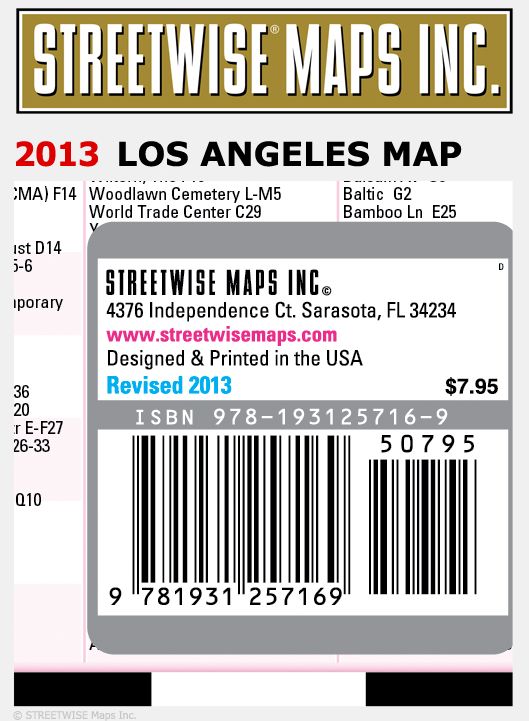 Streetwise Los Angeles Map - Laminated City Center Street Map of Los Angeles, California - Folding Pocket Size Travel Map With Metro (2014)