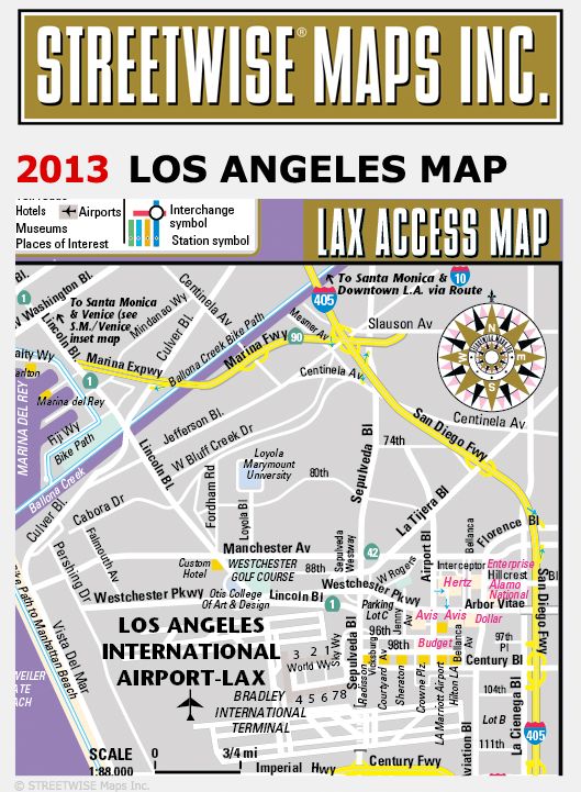 Streetwise Los Angeles Map - Laminated City Center Street Map of Los Angeles, California - Folding Pocket Size Travel Map With Metro (2014)