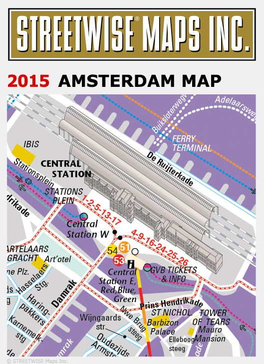 Streetwise Amsterdam Map - Laminated City Center Street Map of Amsterdam, Netherlands - Folding Pocket Size Travel Map With Metro (2015)