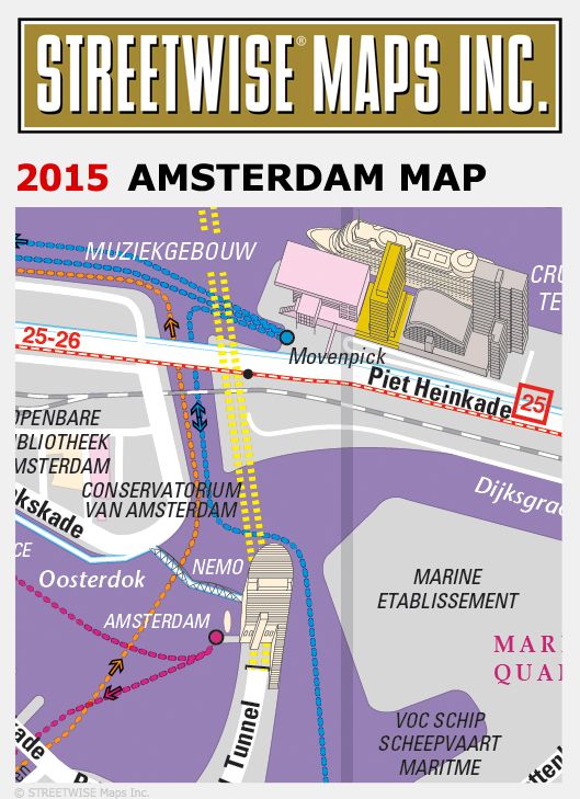 Streetwise Amsterdam Map - Laminated City Center Street Map of Amsterdam, Netherlands - Folding Pocket Size Travel Map With Metro (2015)