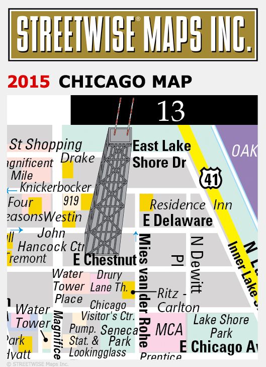Streetwise Chicago Map - Laminated City Center Street Map of Chicago, Illinios - Folding Pocket Size Travel Map With Metro (2015)