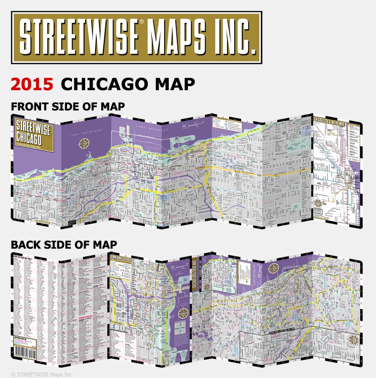 Streetwise Chicago Map - Laminated City Center Street Map of Chicago, Illinios - Folding Pocket Size Travel Map With Metro (2015)
