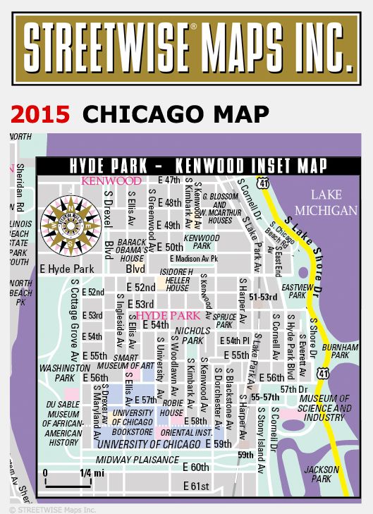 Streetwise Chicago Map - Laminated City Center Street Map of Chicago, Illinios - Folding Pocket Size Travel Map With Metro (2015)