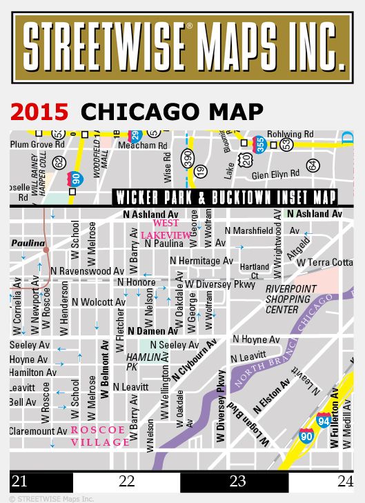 Streetwise Chicago Map - Laminated City Center Street Map of Chicago, Illinios - Folding Pocket Size Travel Map With Metro (2015)