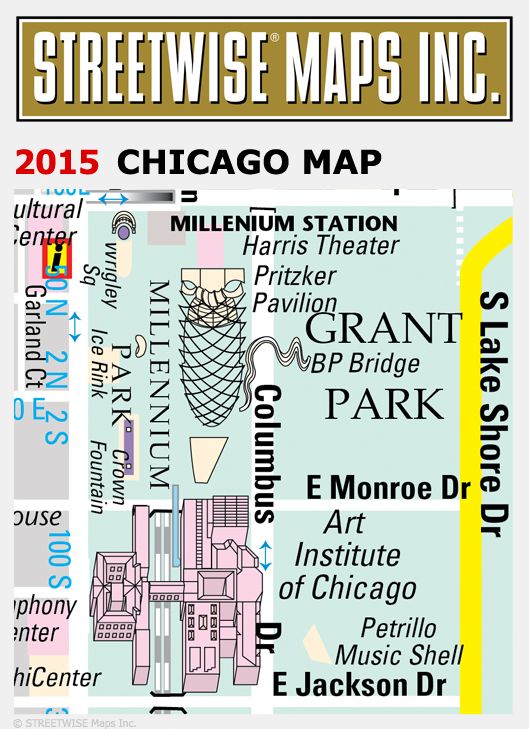Streetwise Chicago Map - Laminated City Center Street Map of Chicago, Illinios - Folding Pocket Size Travel Map With Metro (2015)