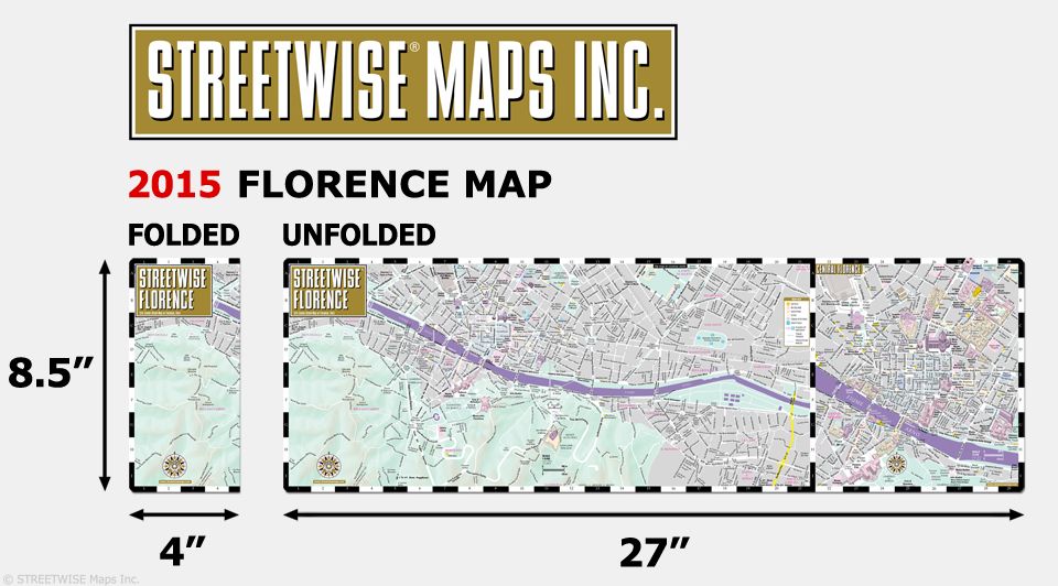 Streetwise Florence Map - Laminated City Center Street Map of Florence, Italy - Folding Pocket Size Travel Map with Train (2015)