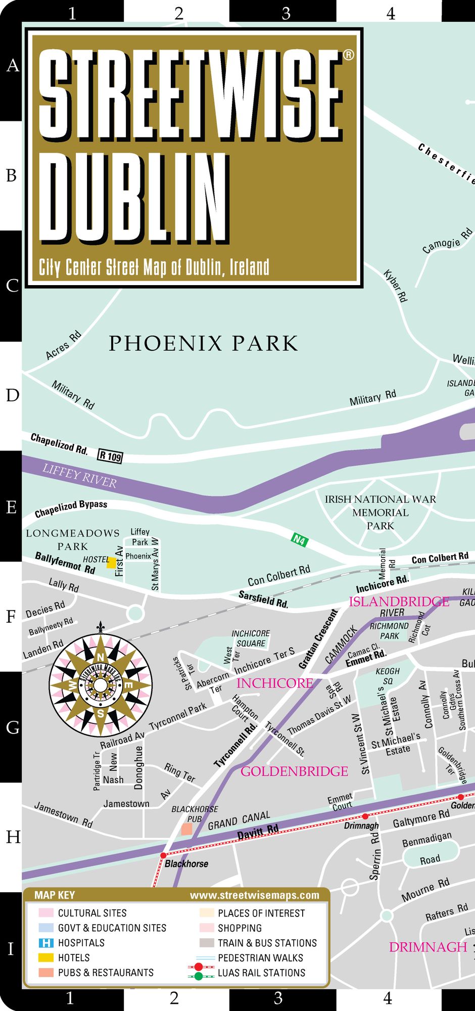 Streetwise Dublin Map - Laminated City Center Street Map of Dublin, Ireland - Folding Pocket Size Travel Map With Metro (2015)