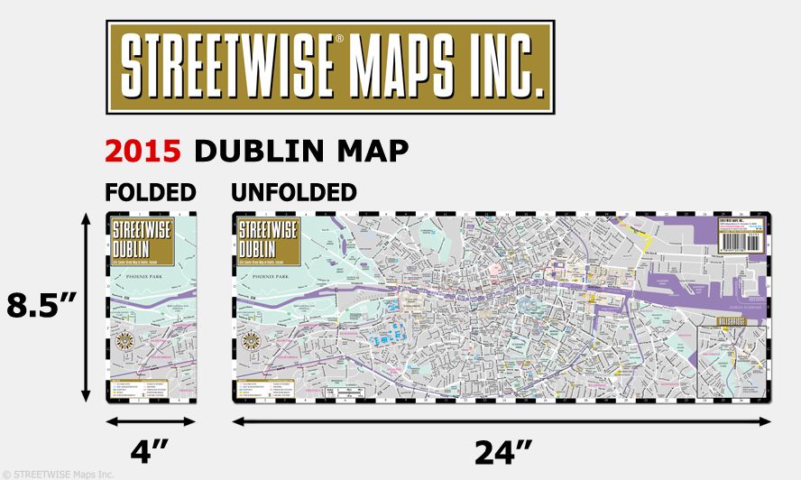 Streetwise Dublin Map - Laminated City Center Street Map of Dublin, Ireland - Folding Pocket Size Travel Map With Metro (2015)