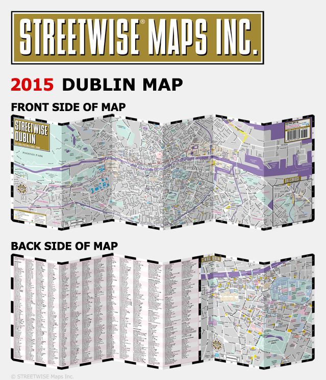 Streetwise Dublin Map - Laminated City Center Street Map of Dublin, Ireland - Folding Pocket Size Travel Map With Metro (2015)
