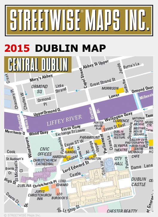 Streetwise Dublin Map - Laminated City Center Street Map of Dublin, Ireland - Folding Pocket Size Travel Map With Metro (2015)