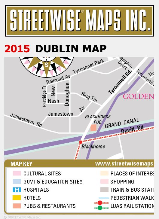 Streetwise Dublin Map - Laminated City Center Street Map of Dublin, Ireland - Folding Pocket Size Travel Map With Metro (2015)
