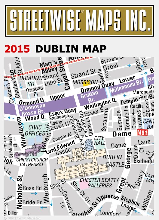 Streetwise Dublin Map - Laminated City Center Street Map of Dublin, Ireland - Folding Pocket Size Travel Map With Metro (2015)