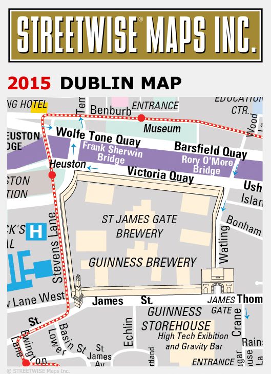 Streetwise Dublin Map - Laminated City Center Street Map of Dublin, Ireland - Folding Pocket Size Travel Map With Metro (2015)