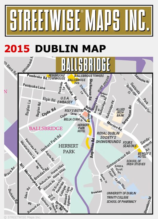 Streetwise Dublin Map - Laminated City Center Street Map of Dublin, Ireland - Folding Pocket Size Travel Map With Metro (2015)