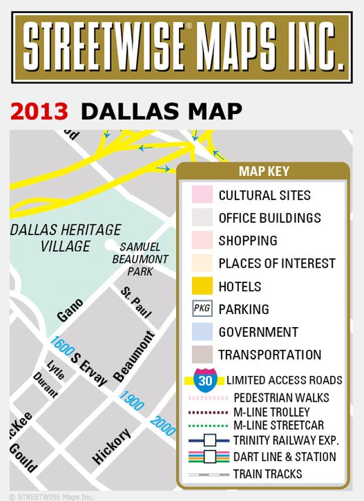 Streetwise Dallas Map - Laminated City Center Street Map of Dallas, Texas - Folding Pocket Size Travel Map (2013)