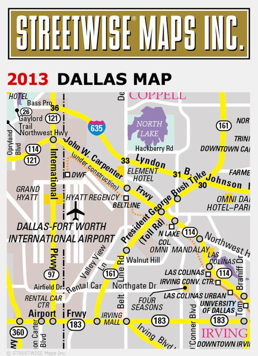 Streetwise Dallas Map - Laminated City Center Street Map of Dallas, Texas - Folding Pocket Size Travel Map (2013)