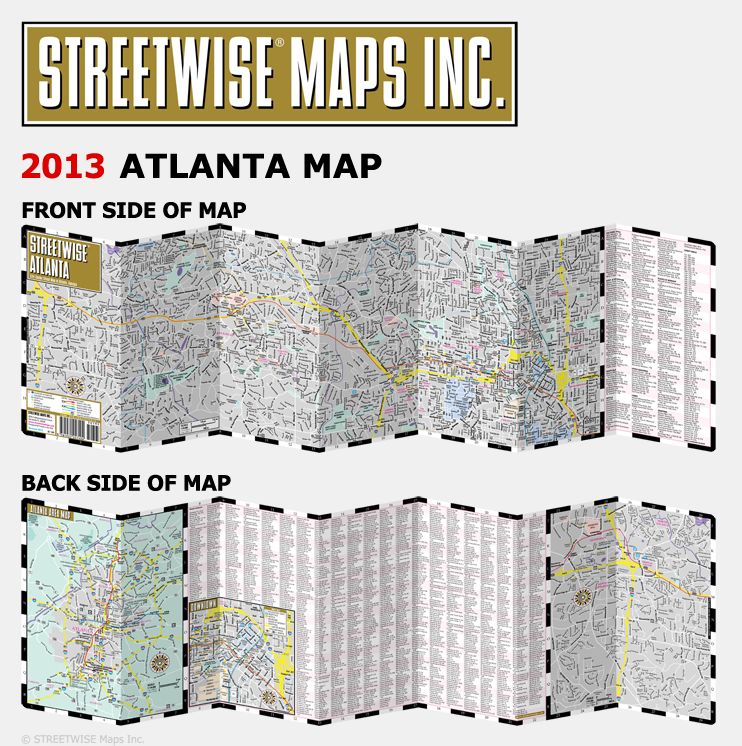 Streetwise Atlanta Map - Laminated City Center Street Map of Atlanta, Georgia - Folding Pocket Size Travel Map (2013)