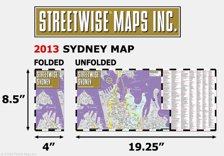 Streetwise Sydney Map - Laminated City Center Street Map of Sydney, Australia - Folding Pocket Size Travel Map With Metro (2013)