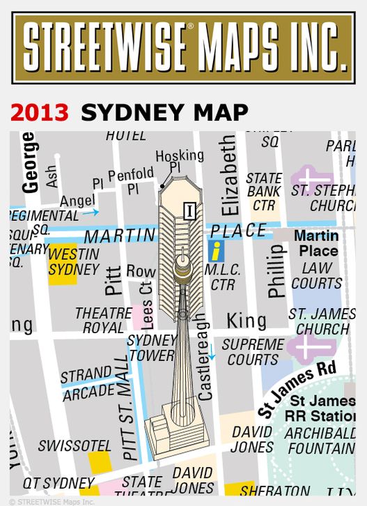 Streetwise Sydney Map - Laminated City Center Street Map of Sydney, Australia - Folding Pocket Size Travel Map With Metro (2013)