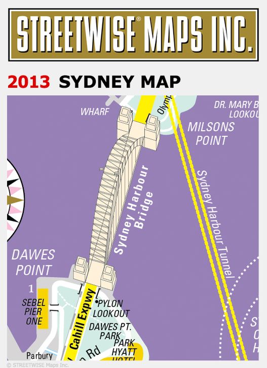 Streetwise Sydney Map - Laminated City Center Street Map of Sydney, Australia - Folding Pocket Size Travel Map With Metro (2013)