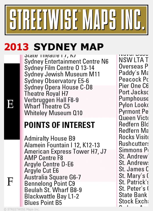 Streetwise Sydney Map - Laminated City Center Street Map of Sydney, Australia - Folding Pocket Size Travel Map With Metro (2013)