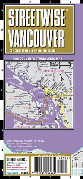 Streetwise Vancouver Map - Laminated City Center Street Map of Vancouver, Canada - Folding Pocket Size Travel Map With Metro (2013)